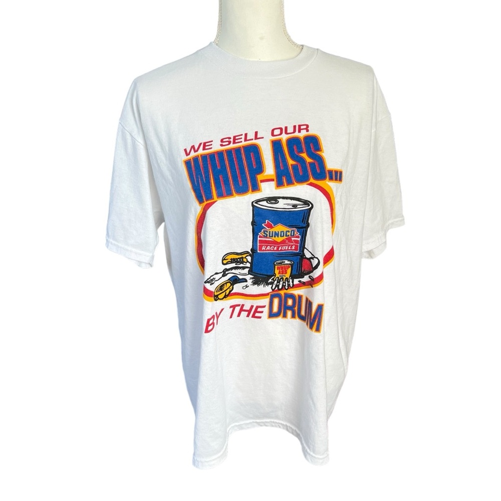 VTG 90s  jerzees “we sell our whup ass by the drum” cotton tee tshirt men large